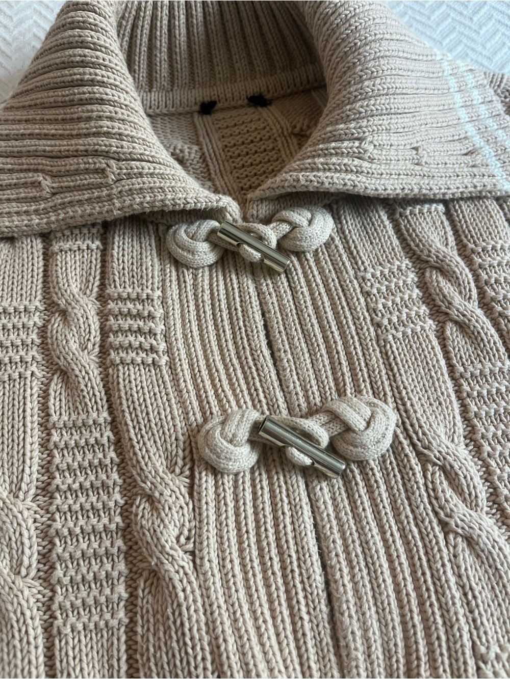 Cable Knit Toggle Front Cardigan - Picture 2 of 10